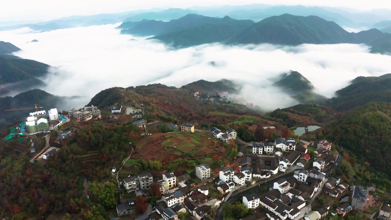 浙江东阳天山云海风光4K航拍视频素材