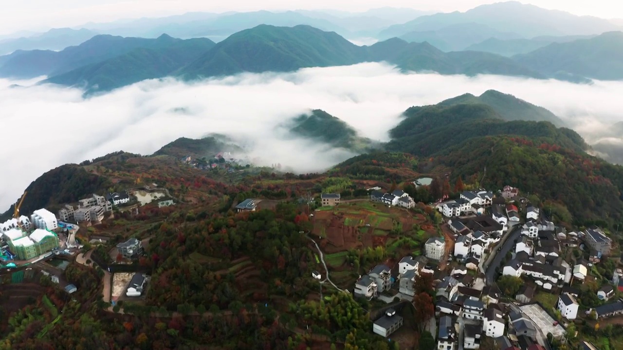 浙江东阳天山云海风光4K航拍视频素材