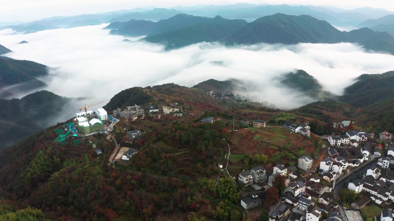 浙江东阳天山云海风光4K航拍视频素材