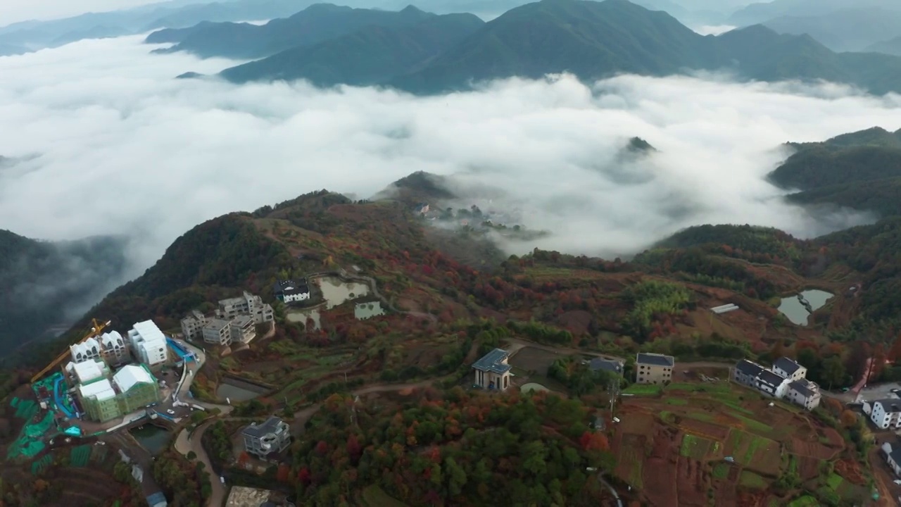 浙江东阳天山云海风光4K航拍视频素材