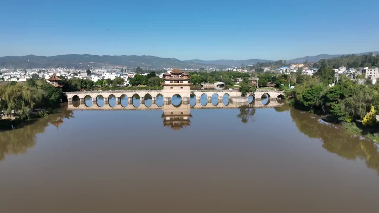 建水古城双龙桥视频素材