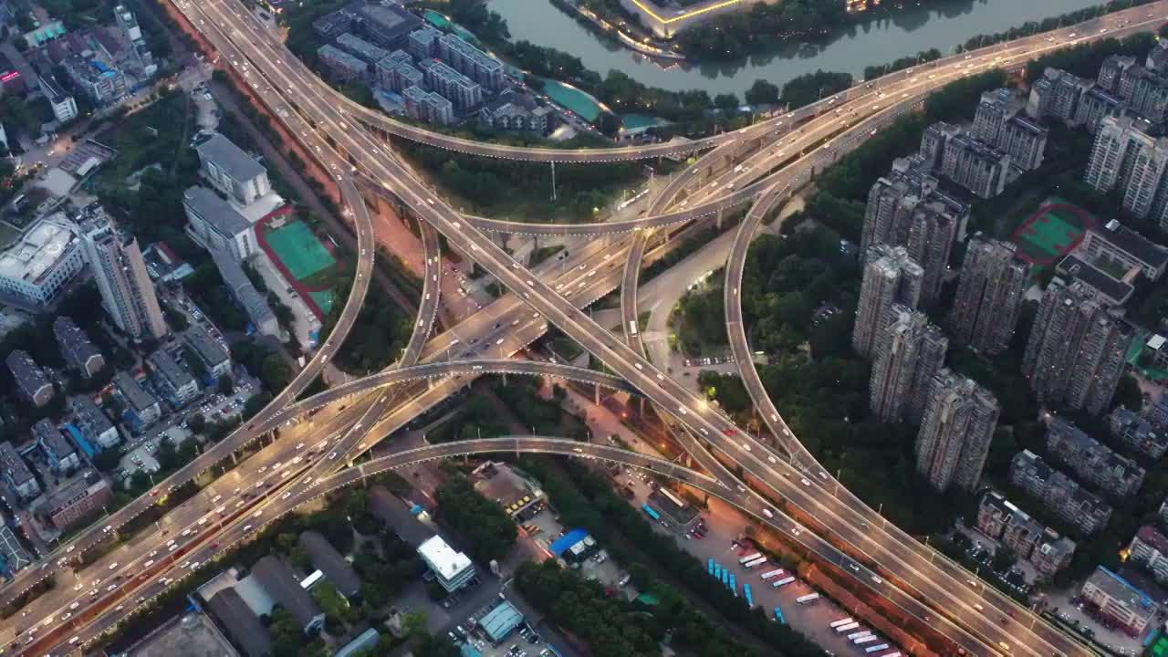 江苏省南京市双桥门立交航拍视频素材