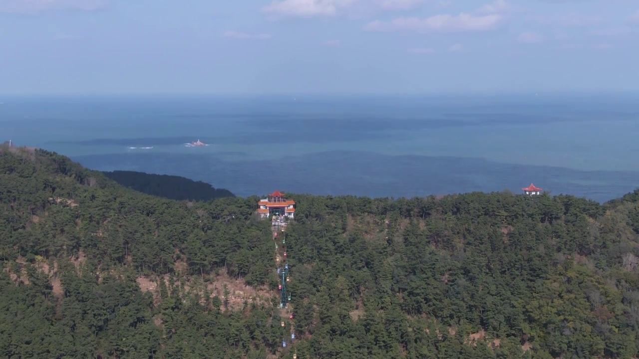 中国山东威海市刘公岛景区航拍视频素材