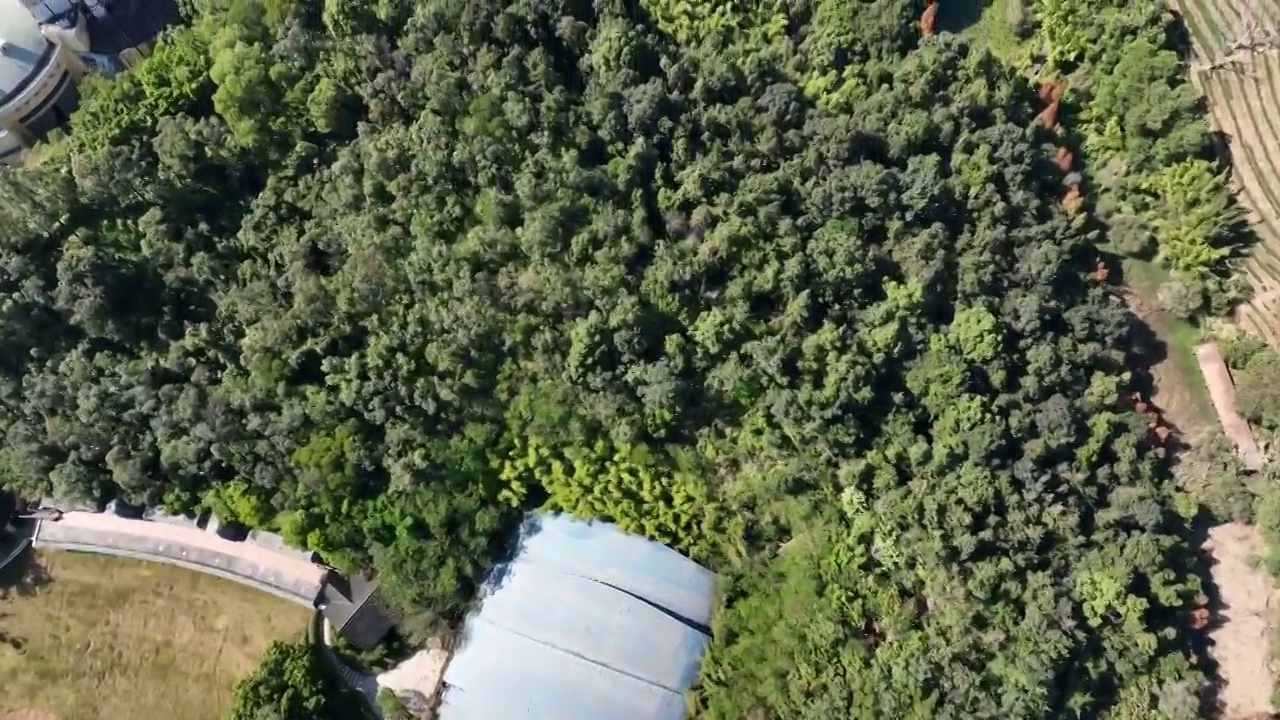 广东省深圳市盐田区东部华侨城茶溪谷三洲田水库航拍视频素材