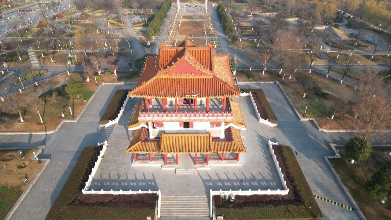 航拍山东济宁太白湖景区视频素材