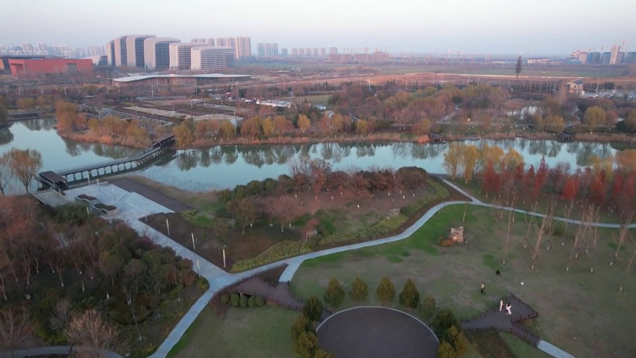 航拍山东济宁太白湖景区视频素材