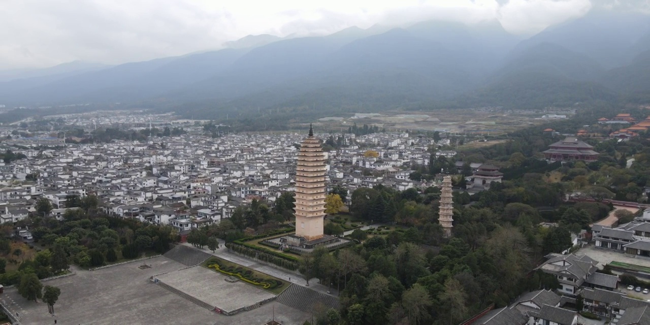 云南大理崇圣寺三塔国家5A景区360航拍视频素材