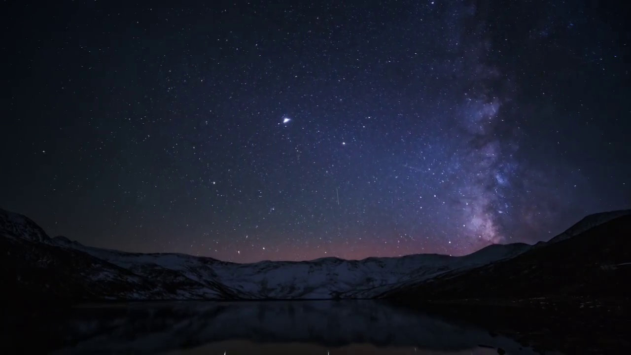 四川川西雪山海子星空视频素材画面4