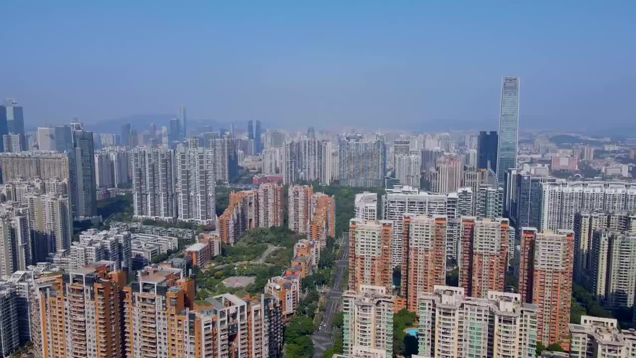 航拍广州建筑景观天际线视频素材