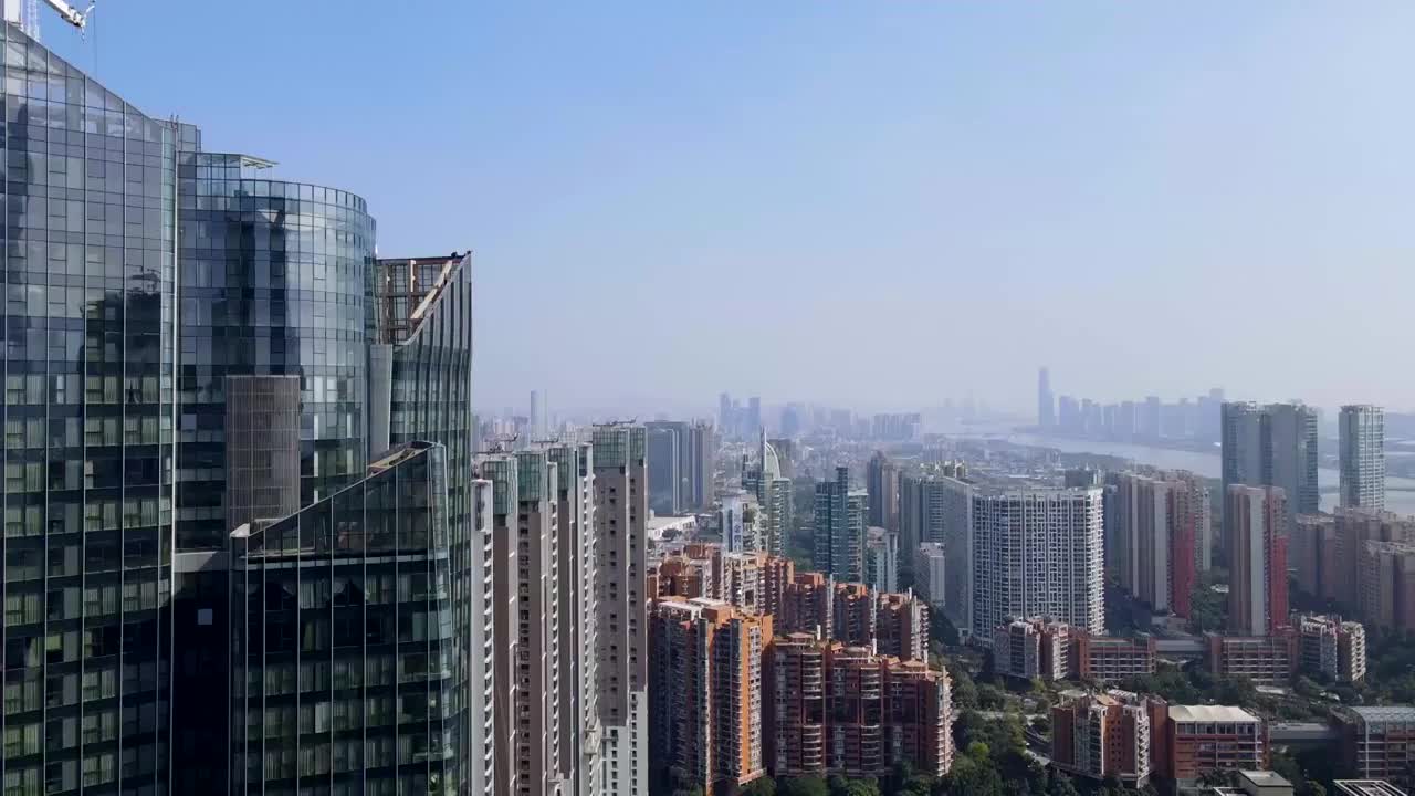 航拍广州建筑景观天际线视频素材