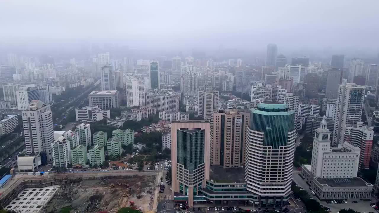 航拍海南海口城市建筑景观视频素材