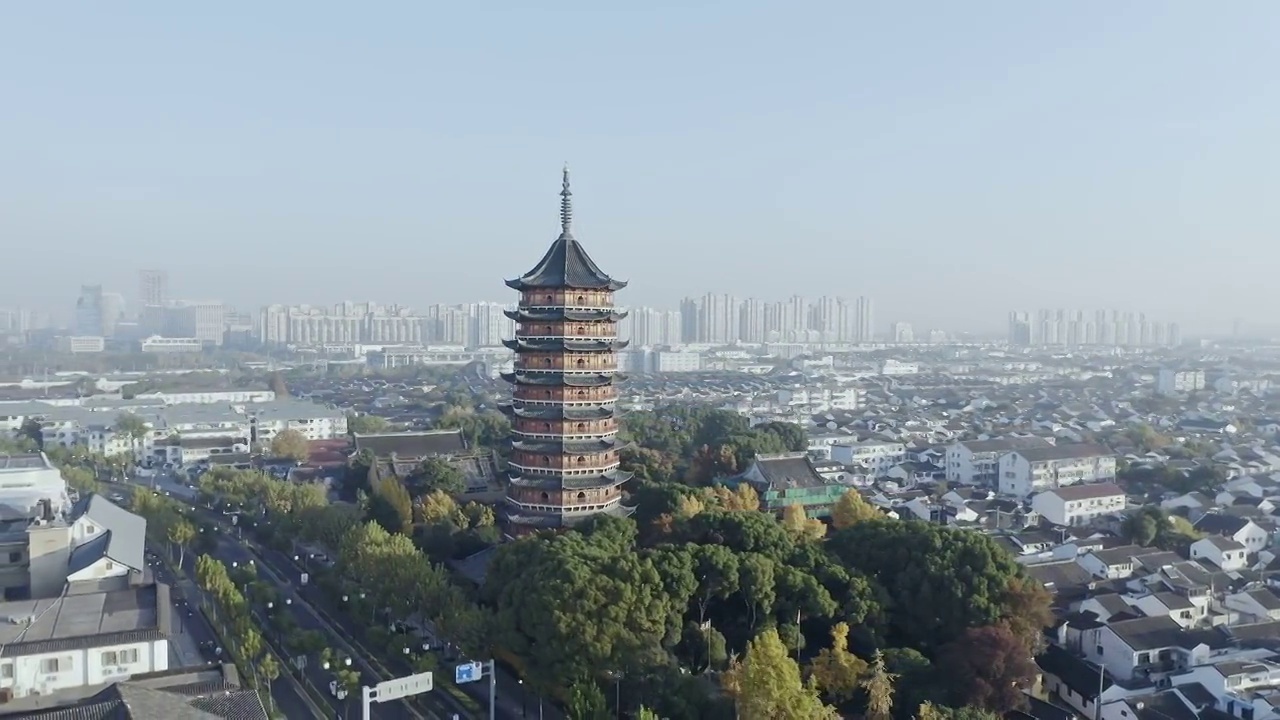 北寺塔,苏州,北塔报恩寺视频素材