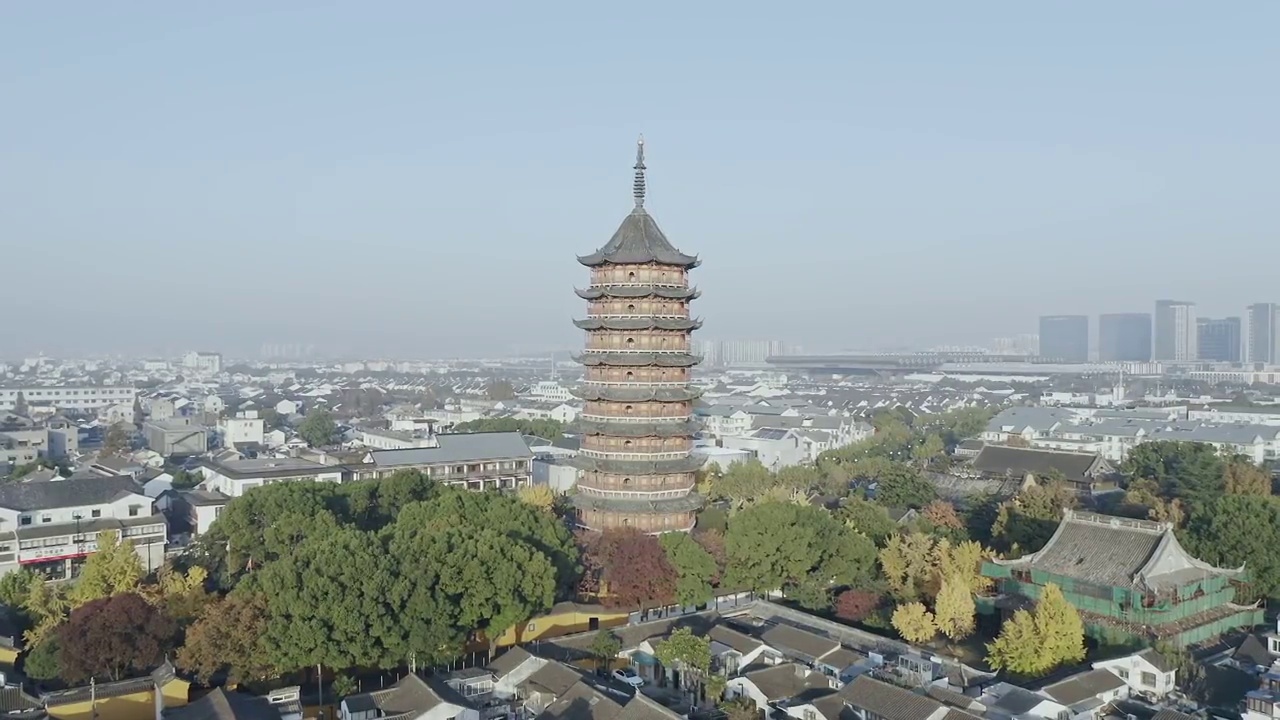 北寺塔,苏州,北塔报恩寺视频素材