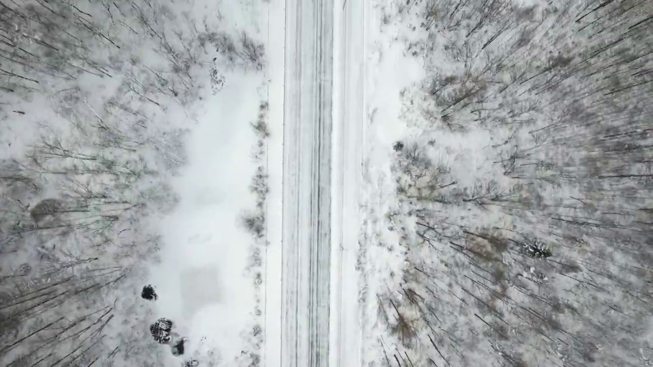 吉林长白山林海雪景公路跟车视频素材