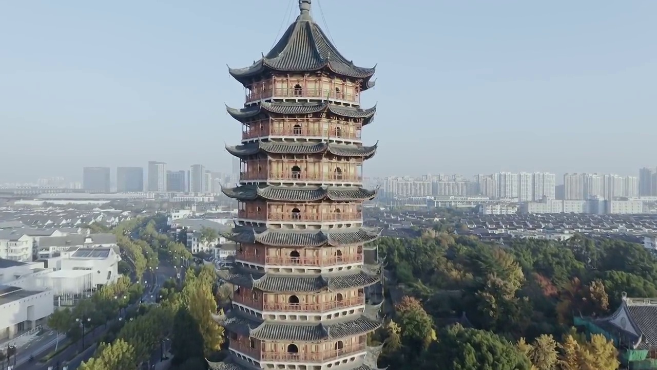 北寺塔,苏州,北塔报恩寺视频素材