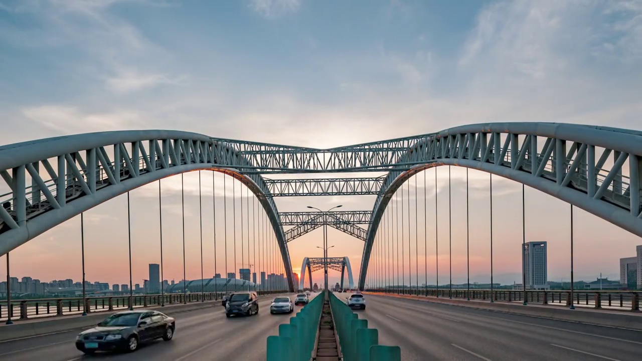 南昌生米大桥道路交通景观视频素材