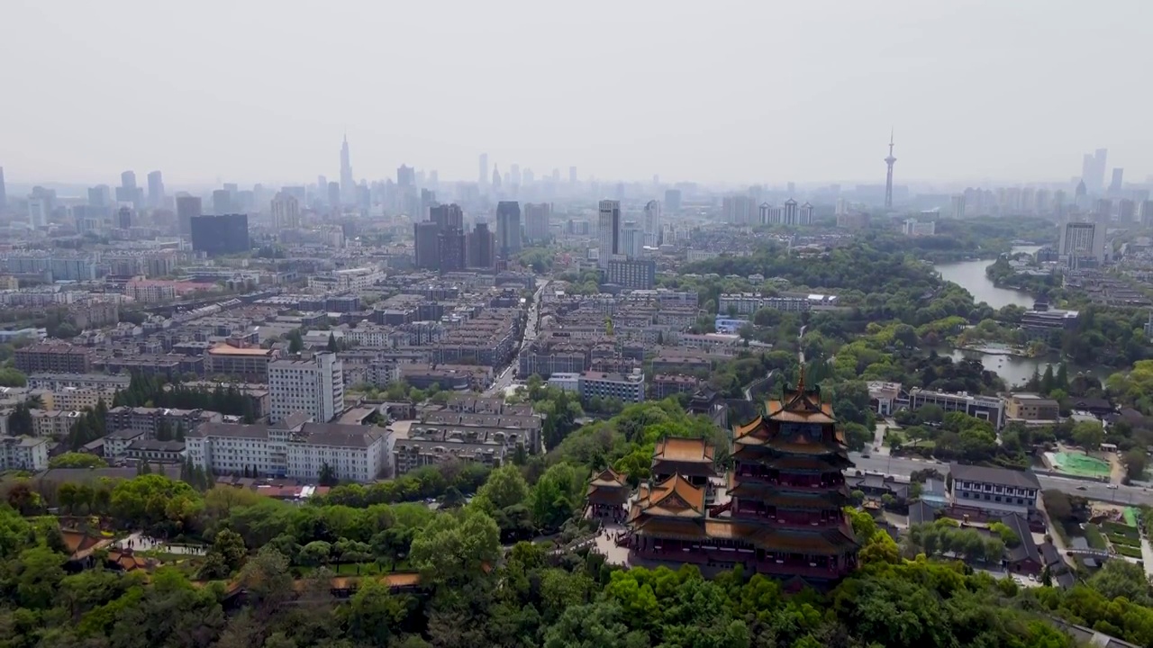 航拍南京阅江楼古建筑特写视频素材