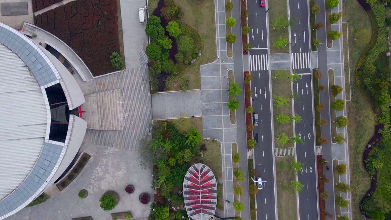 航拍城市道路景观视频素材