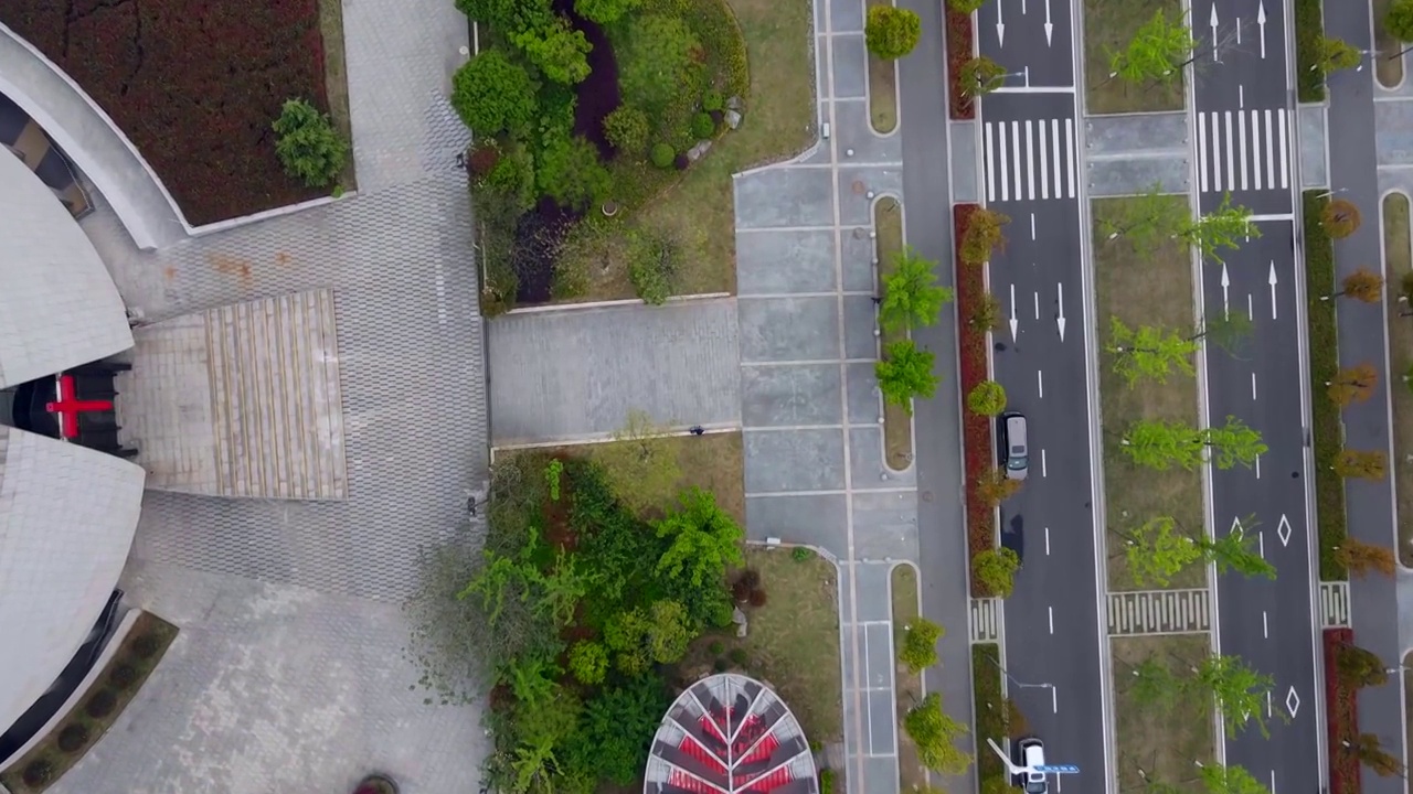 航拍城市道路景观视频素材