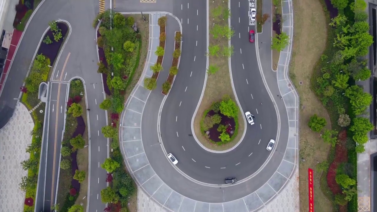 航拍城市道路景观视频素材