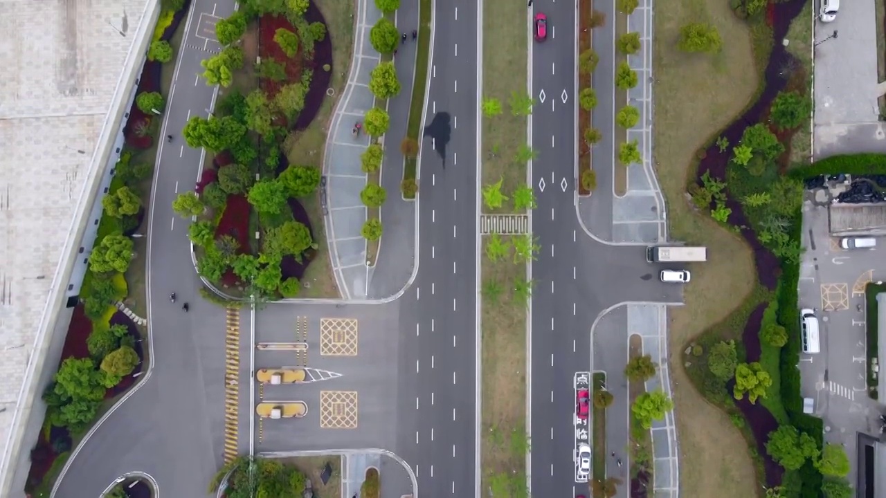 航拍城市道路景观视频素材