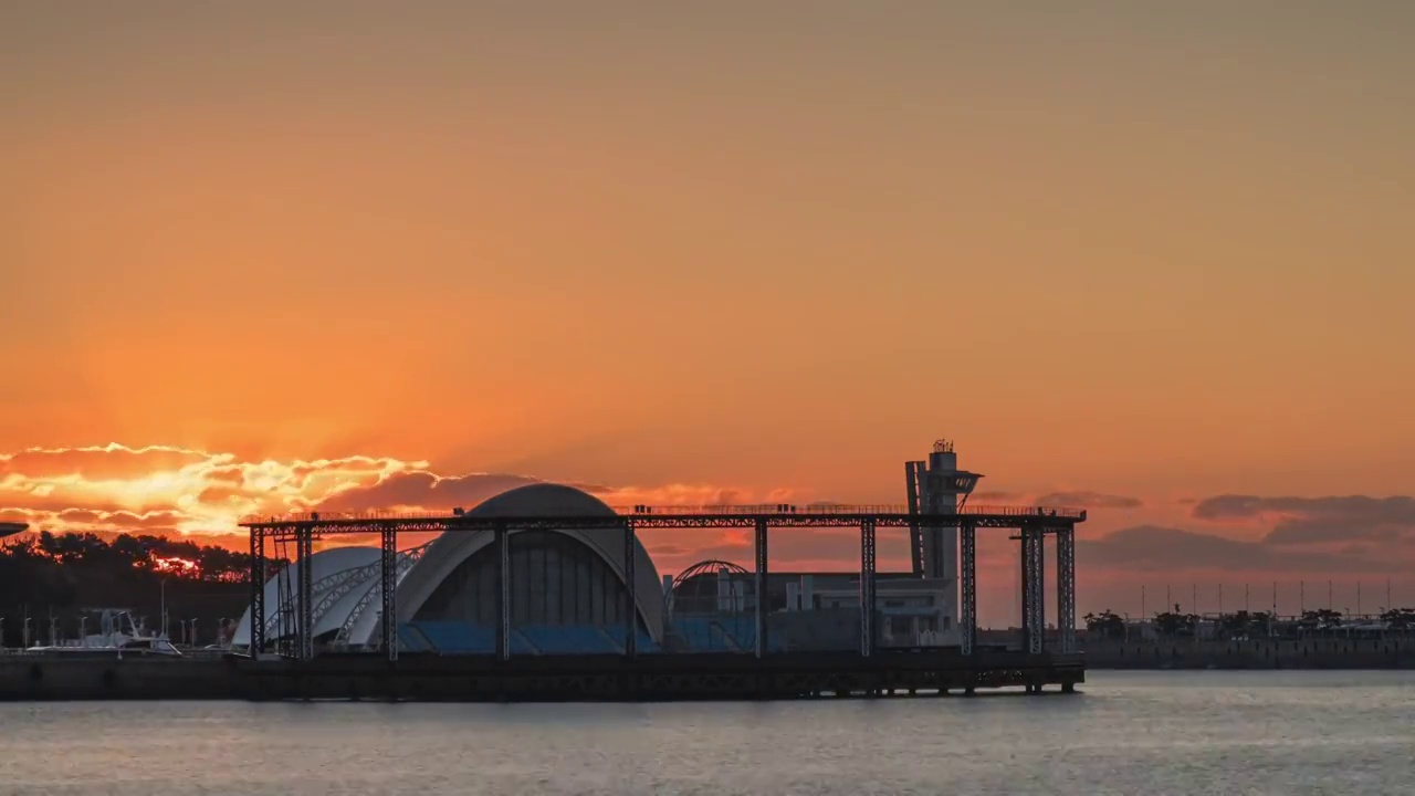 青岛海边日出视频素材