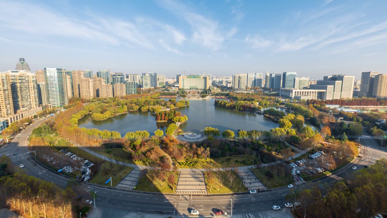 临沂五洲湖秋景视频素材