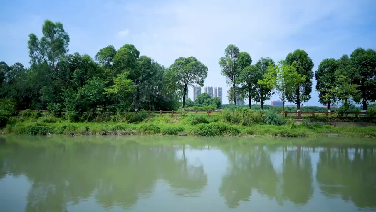 成都东风渠环境河流治理延时视频素材