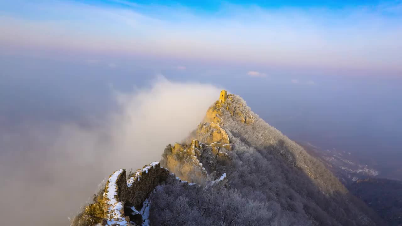 冬季云海雪景延时视频素材