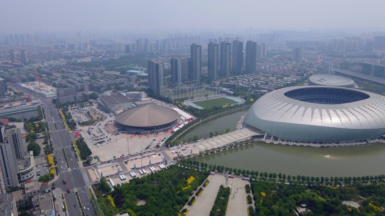 航拍南京城市景观天际线视频素材