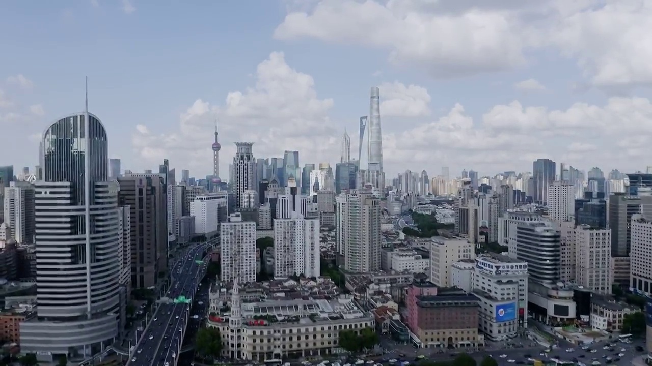 城市花园,上海地标建筑,著名景点视频素材