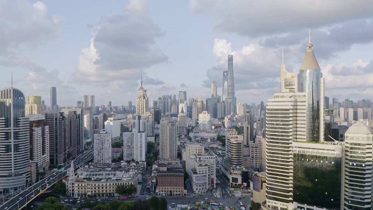 城市花园,上海地标建筑,著名景点视频素材