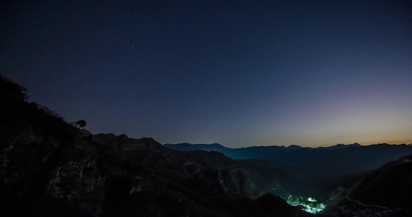 房山蒲洼山谷车轨星空延时视频素材