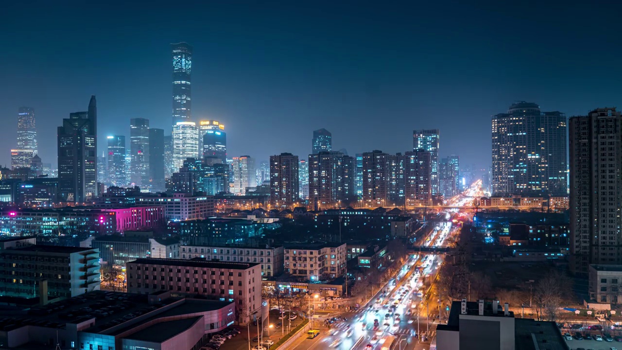 北京城市夜景视频素材