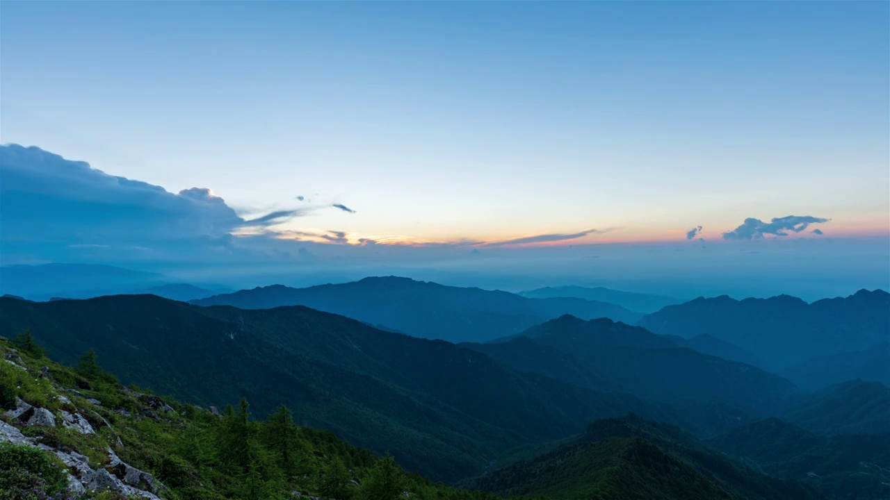 太白山国家森林公园日落延时摄影视频素材