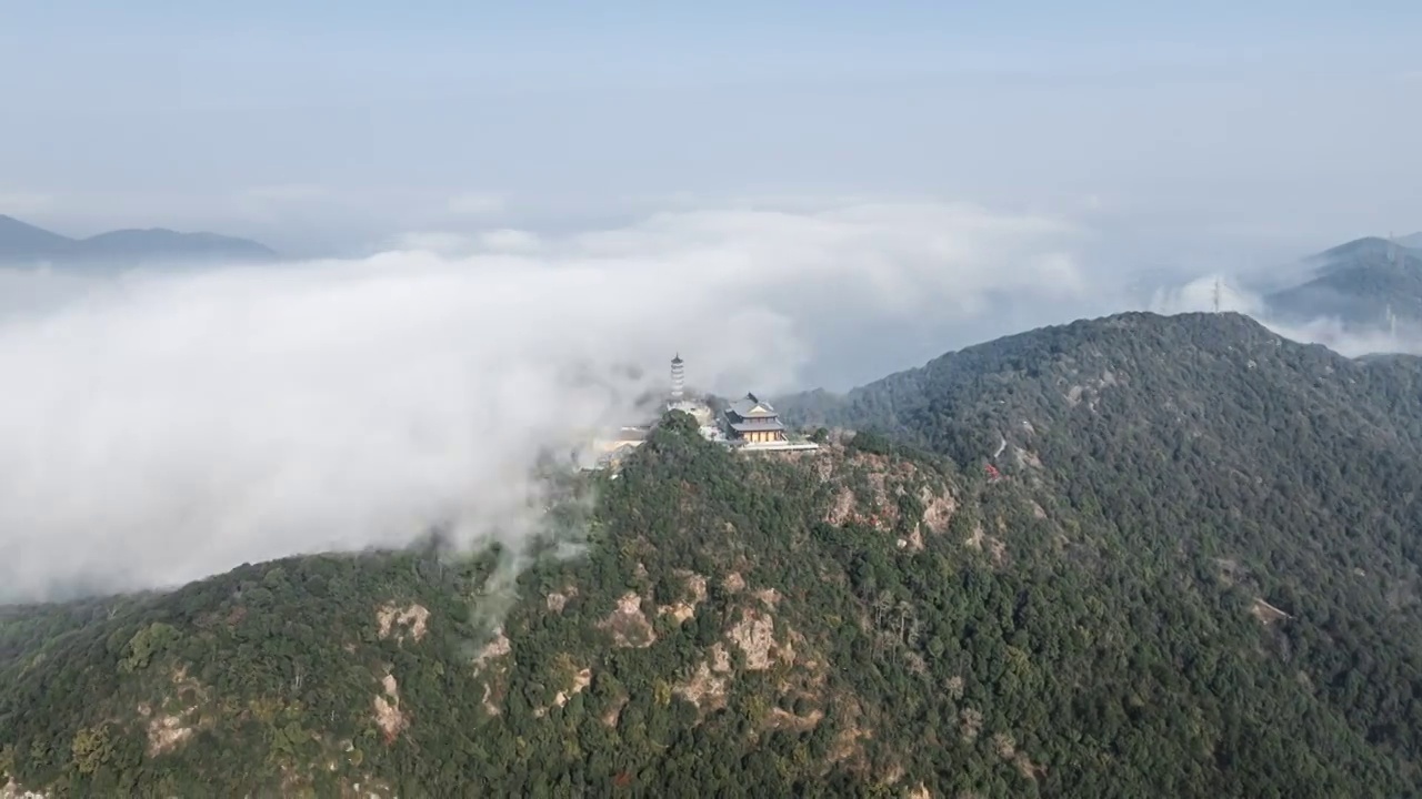 杭州萧山湘湖旅游度假区云海延时视频素材