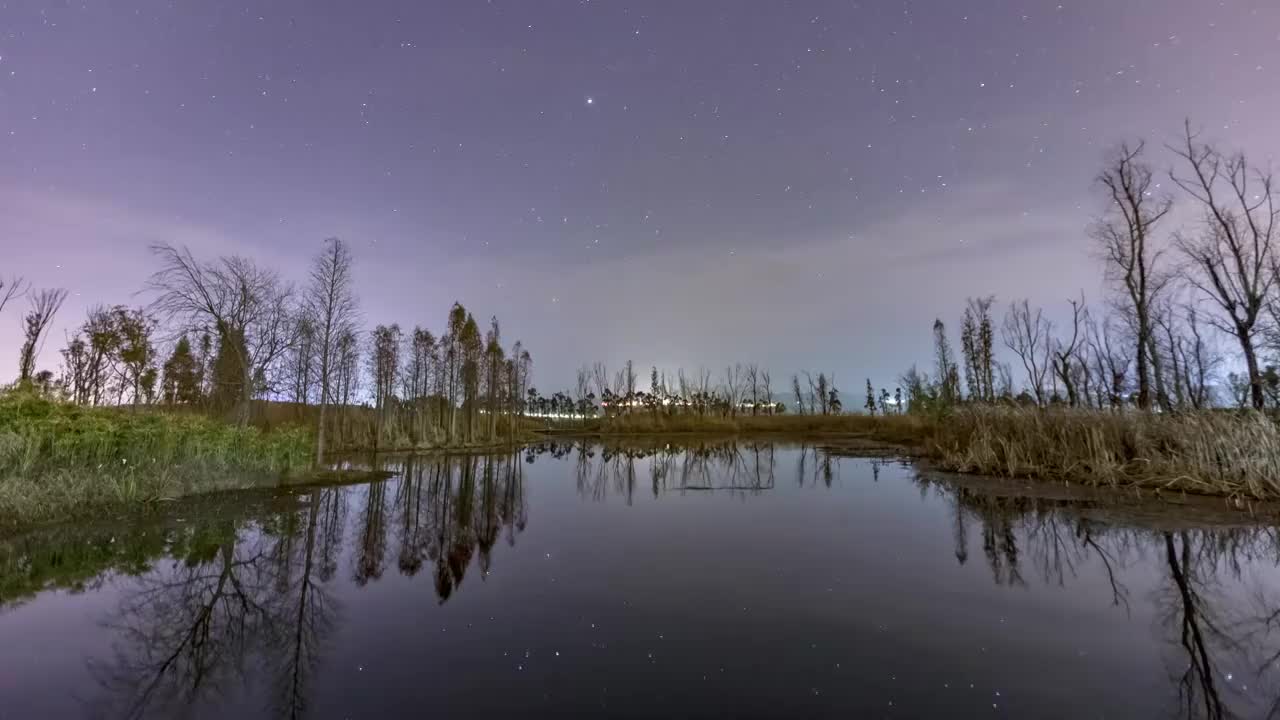 南滇池国家湿地公园星空视频素材