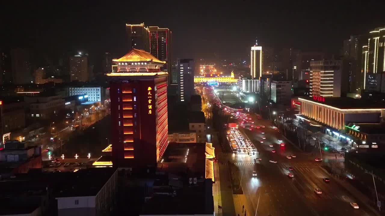 太原五一广场夜景视频素材