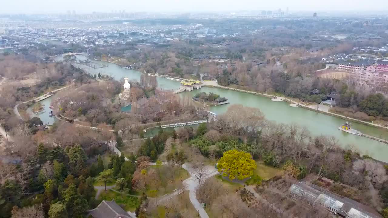 扬州 瘦西湖 大虹桥 长堤春柳 法海寺 宋夹城 大明寺视频素材