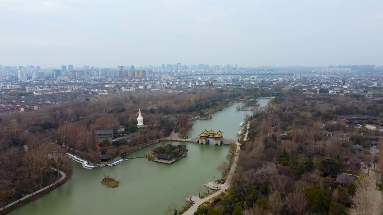 扬州 瘦西湖 大虹桥 长堤春柳 法海寺 宋夹城 大明寺视频素材