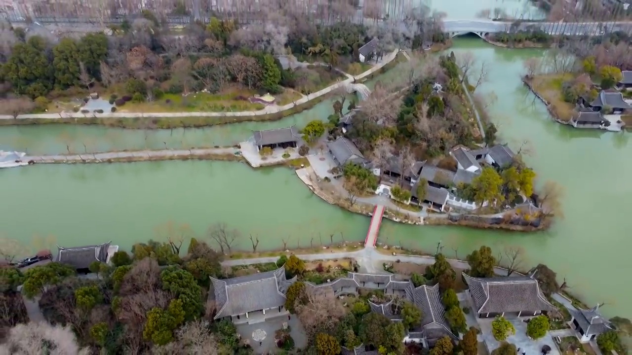 扬州 瘦西湖 大虹桥 长堤春柳 法海寺 宋夹城 大明寺视频素材