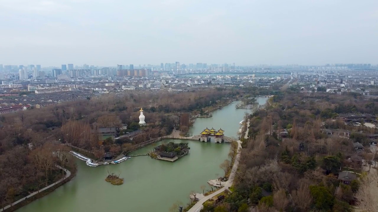 扬州 瘦西湖 大虹桥 长堤春柳 法海寺 宋夹城 大明寺视频素材