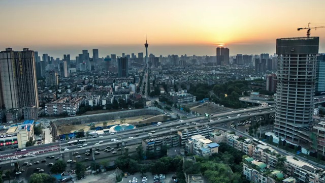 四川省成都市城市夜景延时视频素材