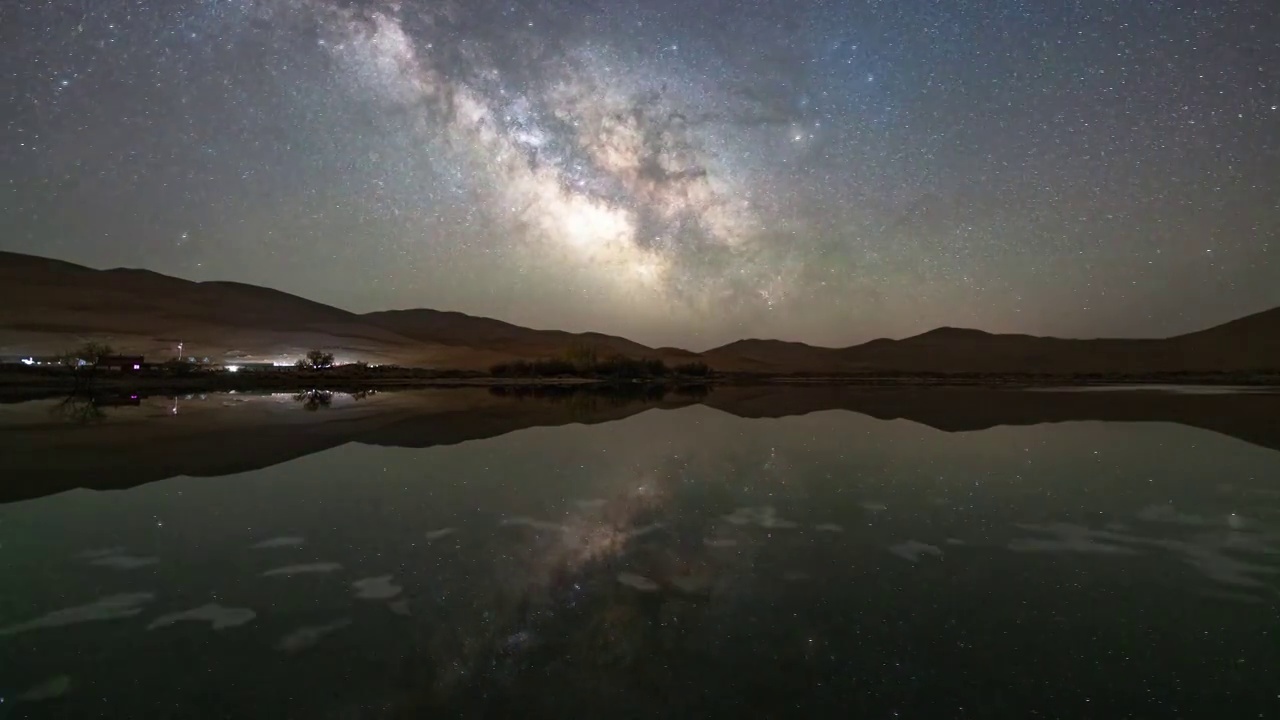 内蒙古，巴丹吉林沙漠，银河星空视频素材