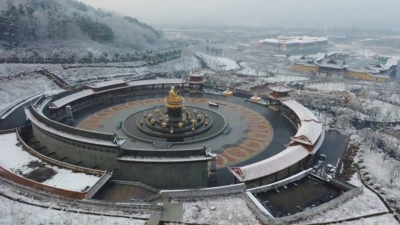 秦淮河源头，鸡鸣寺下院，南京溧水东庐观音寺的观音像视频素材