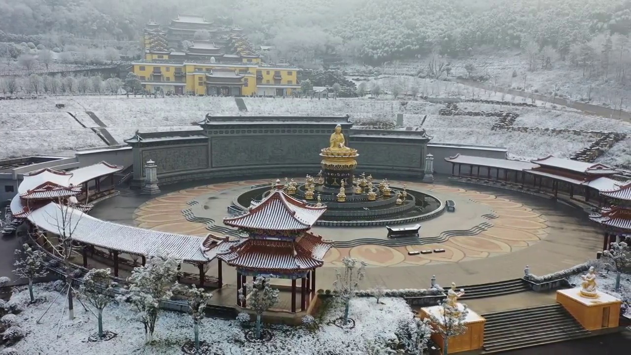 秦淮河源头，鸡鸣寺下院，南京溧水东庐观音寺的观音像视频素材