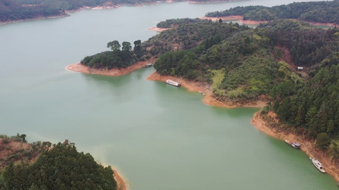 航拍贺州钟山碧溪湖视频素材