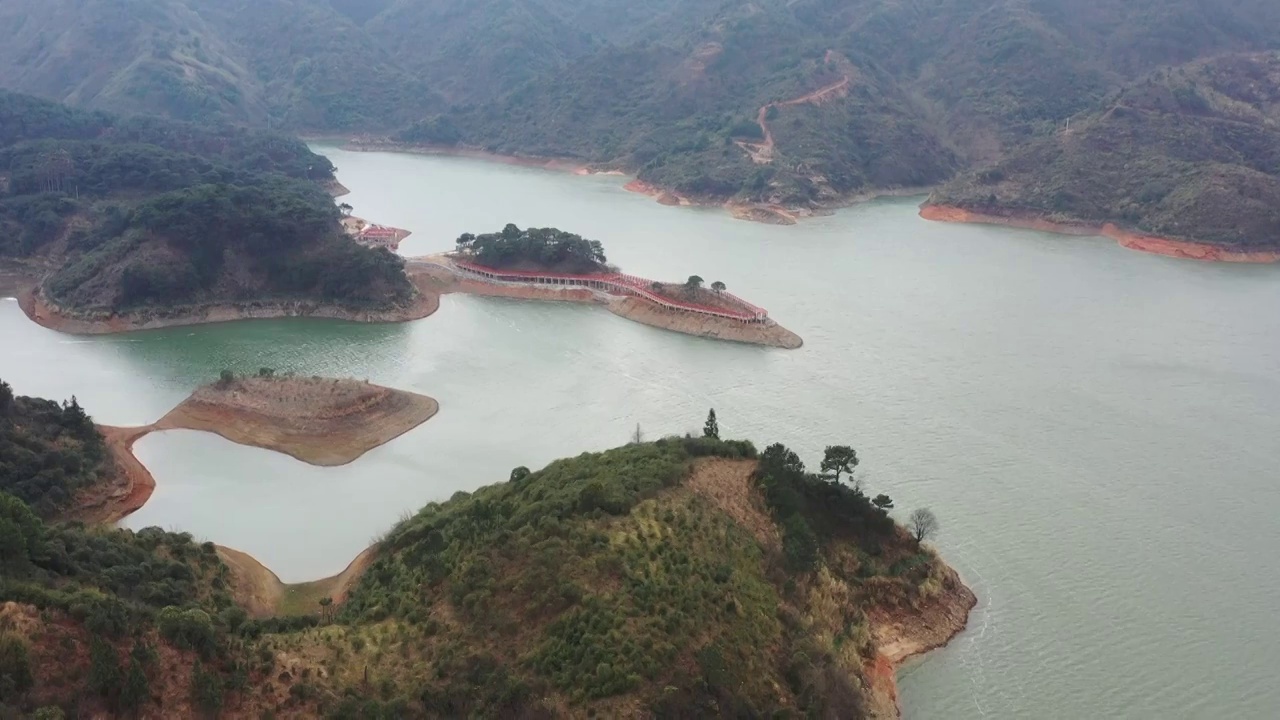 航拍贺州钟山碧溪湖视频素材