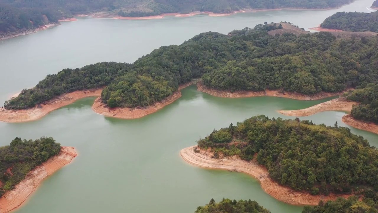 航拍贺州钟山碧溪湖视频素材