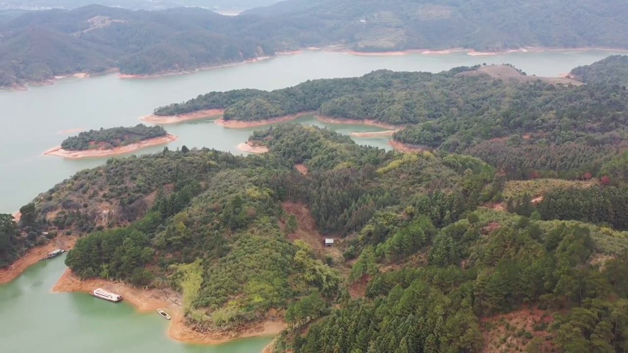 航拍贺州钟山碧溪湖视频素材